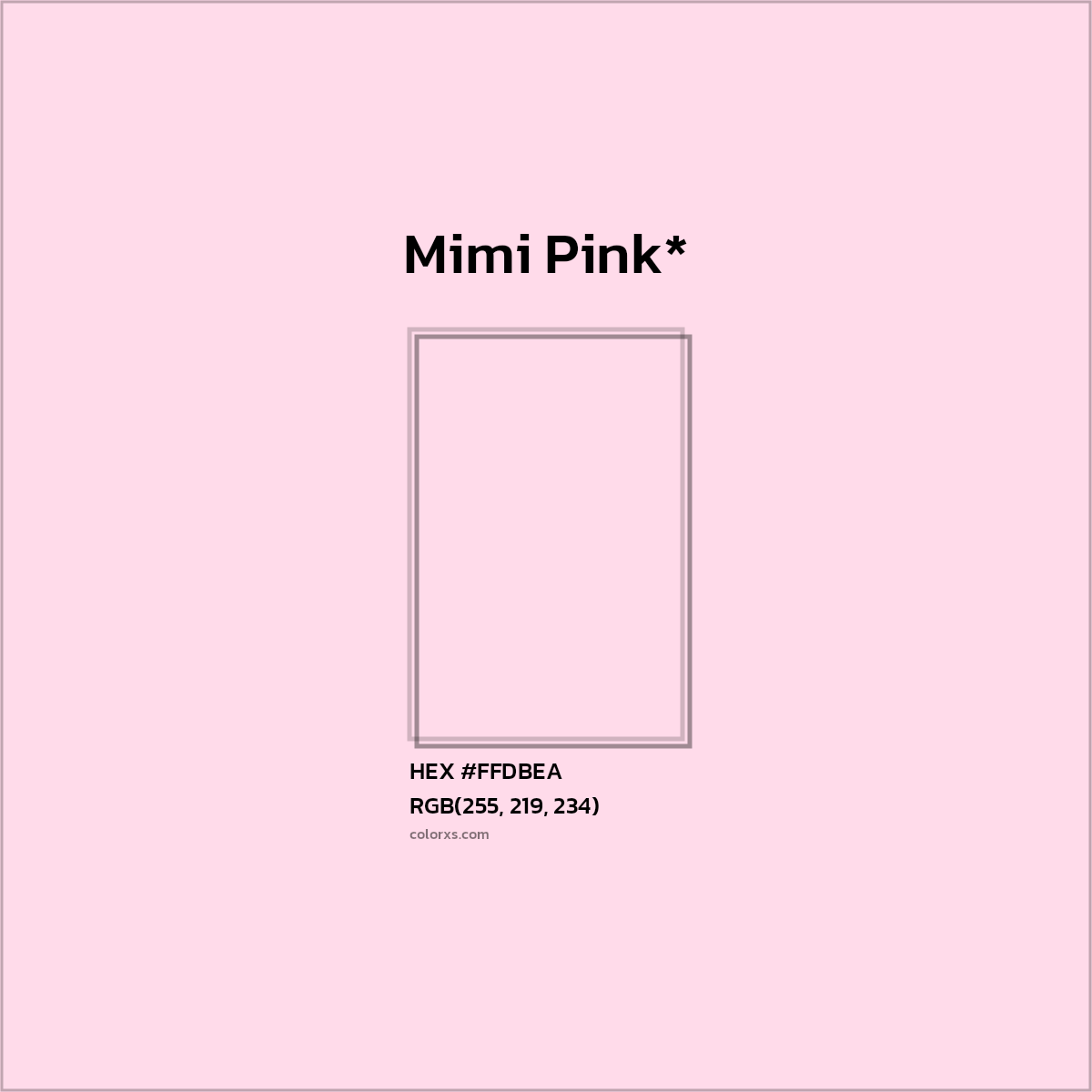 HEX #FFDBEA Color Name, Color Code, Palettes, Similar Paints, Images