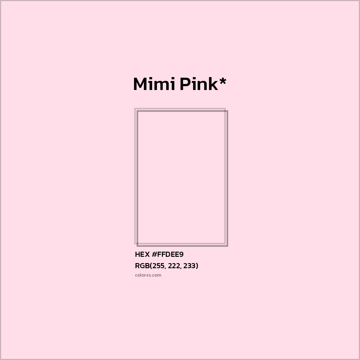 HEX #FFDEE9 Color Name, Color Code, Palettes, Similar Paints, Images