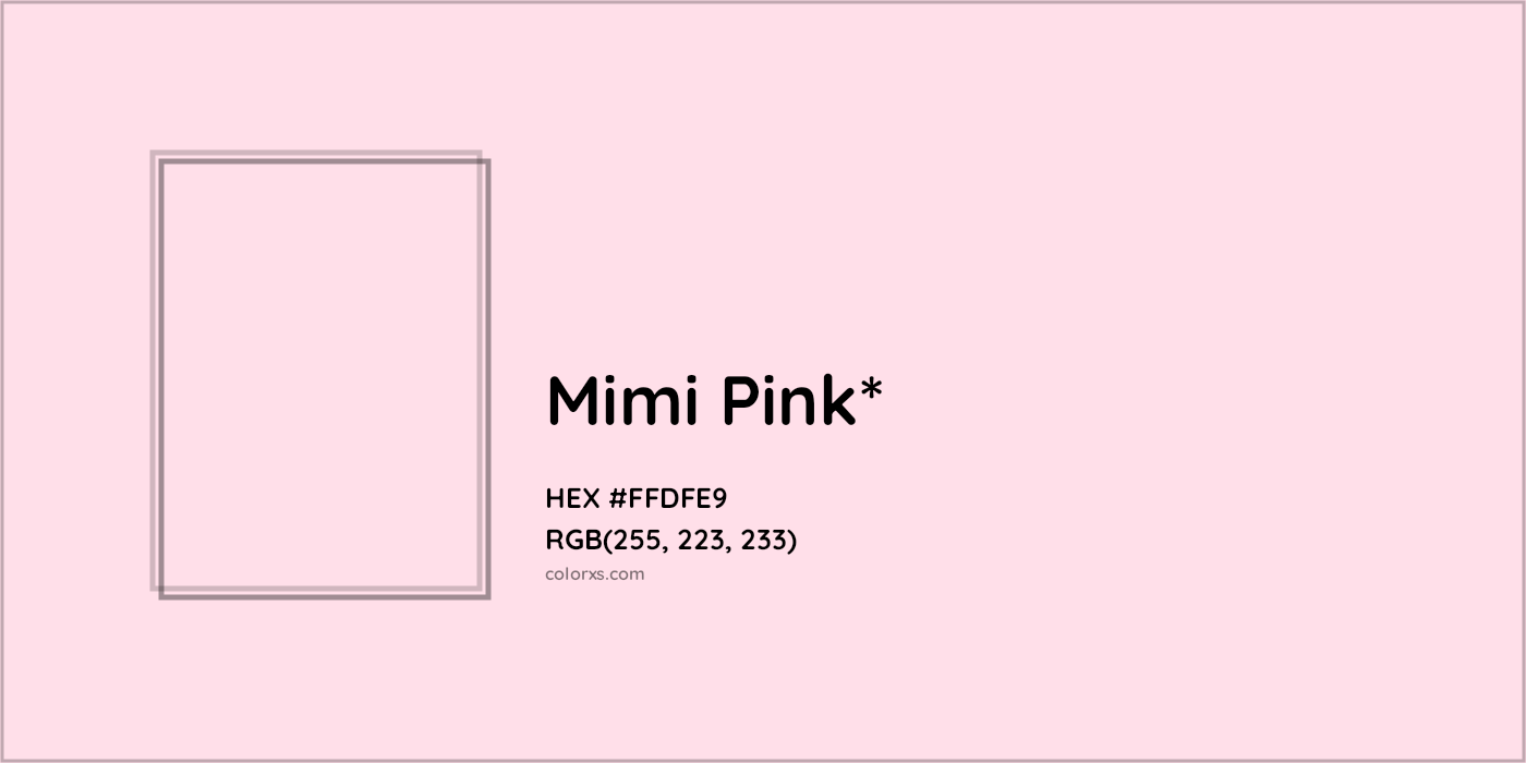 HEX #FFDFE9 Color Name, Color Code, Palettes, Similar Paints, Images
