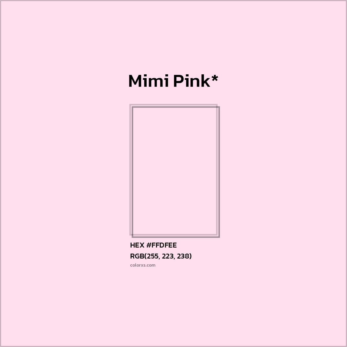 HEX #FFDFEE Color Name, Color Code, Palettes, Similar Paints, Images