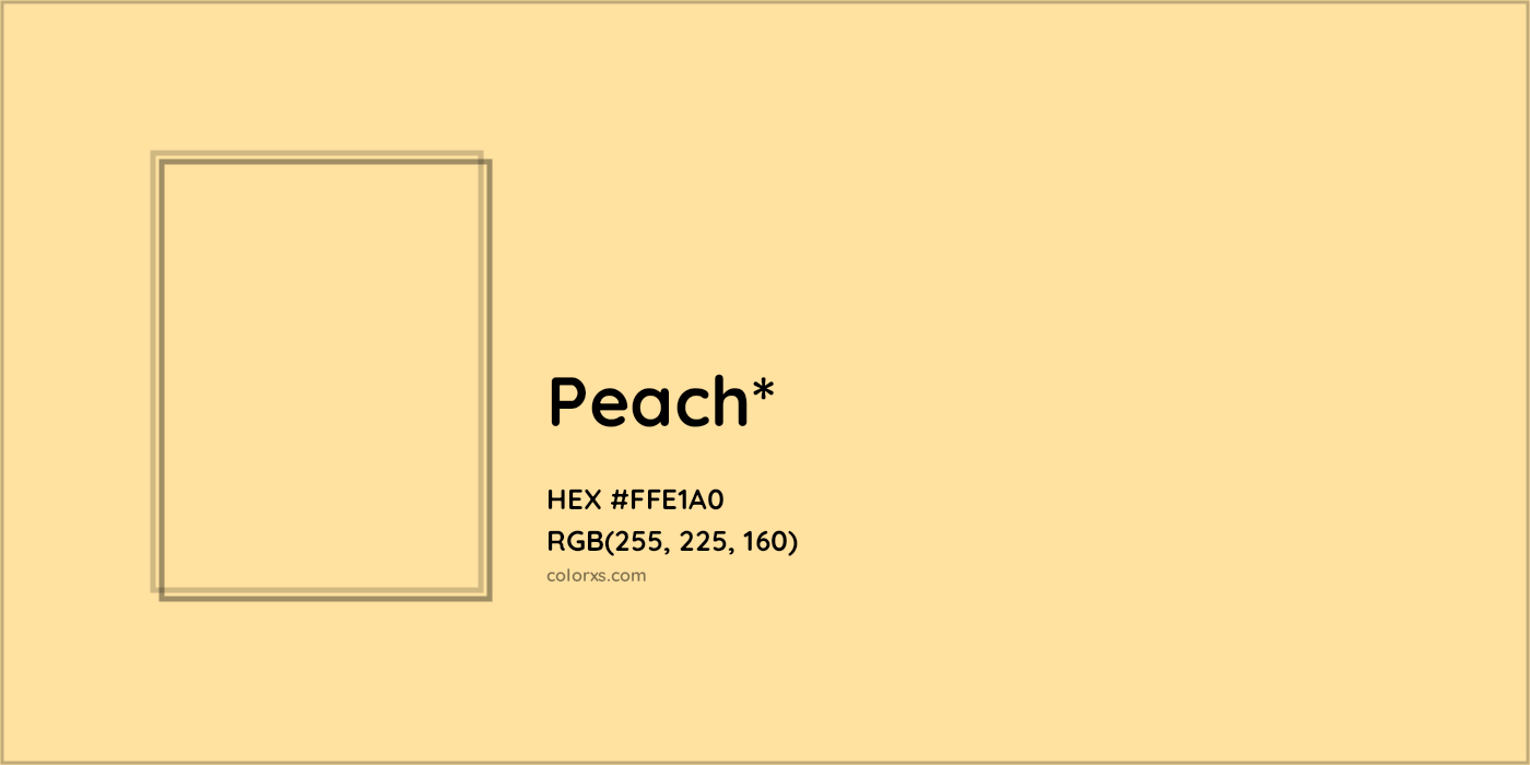 HEX #FFE1A0 Color Name, Color Code, Palettes, Similar Paints, Images