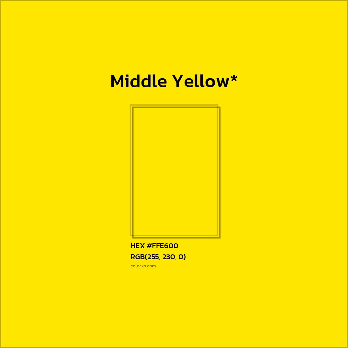 HEX #FFE600 Color Name, Color Code, Palettes, Similar Paints, Images