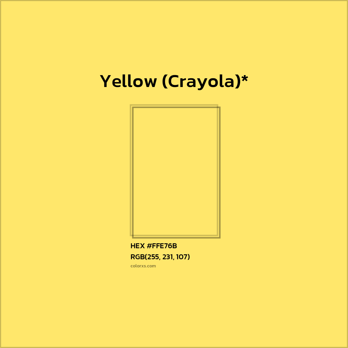 HEX #FFE76B Color Name, Color Code, Palettes, Similar Paints, Images