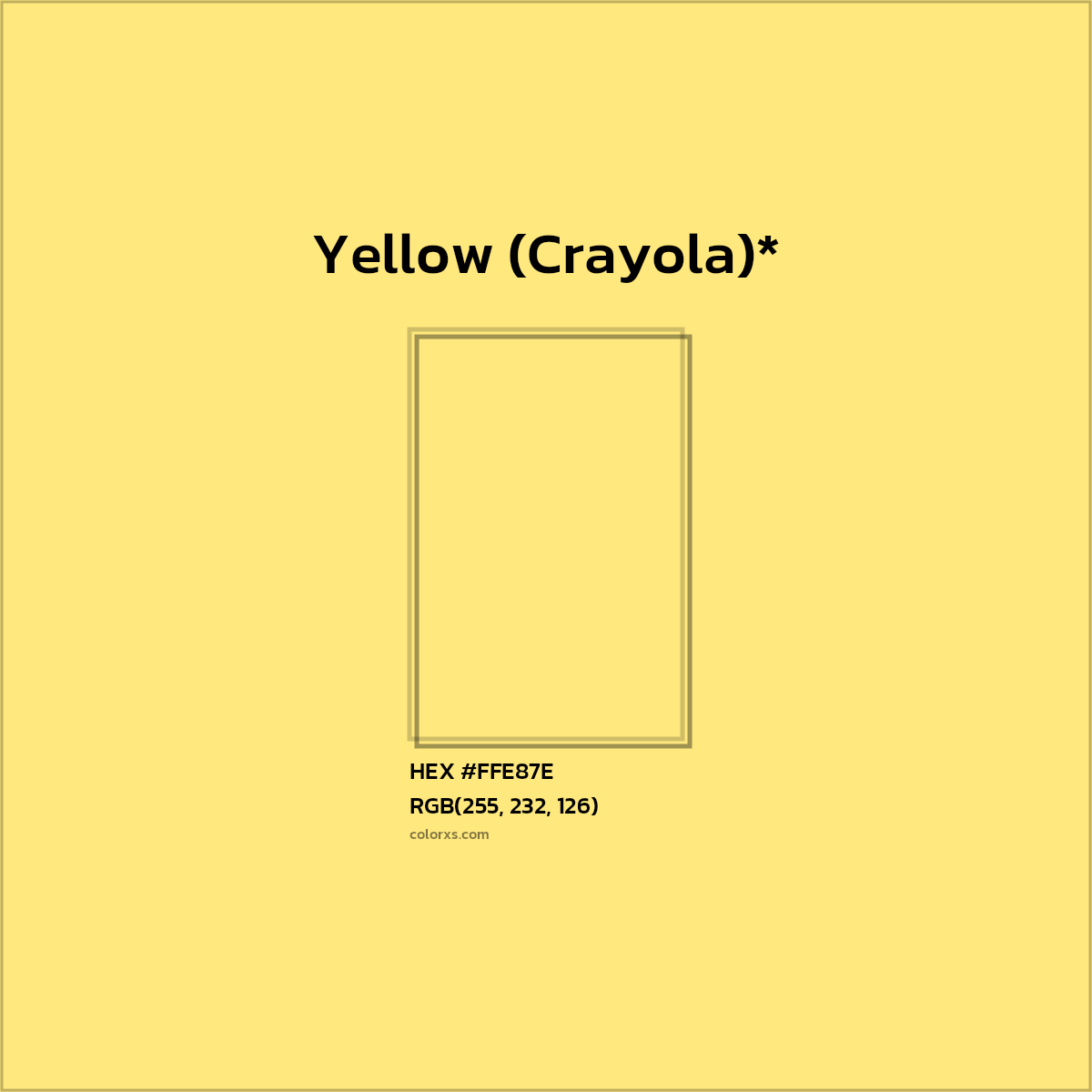 HEX #FFE87E Color Name, Color Code, Palettes, Similar Paints, Images