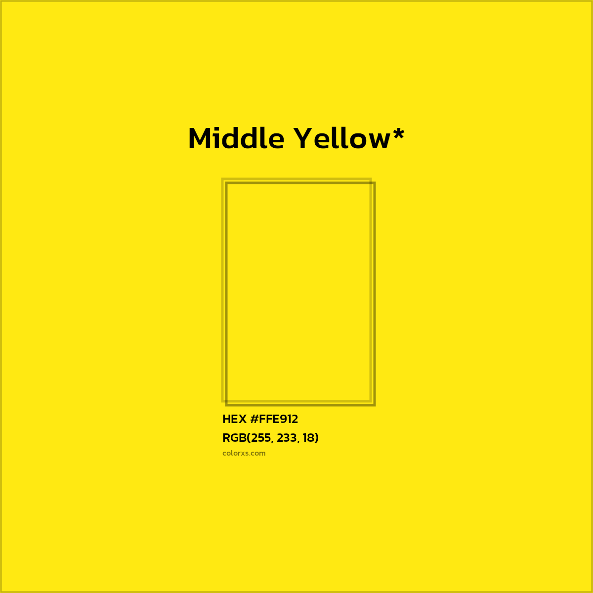 HEX #FFE912 Color Name, Color Code, Palettes, Similar Paints, Images