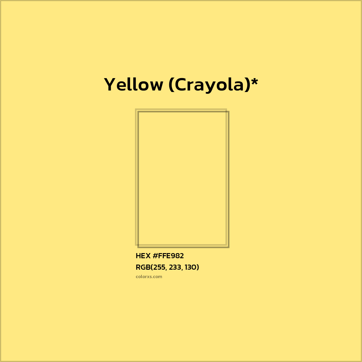 HEX #FFE982 Color Name, Color Code, Palettes, Similar Paints, Images