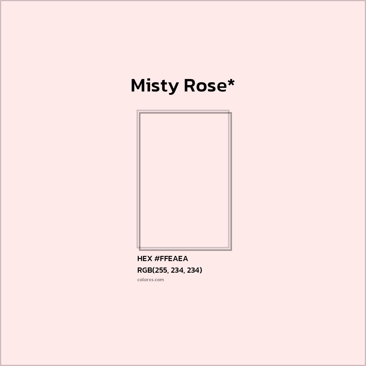 HEX #FFEAEA Color Name, Color Code, Palettes, Similar Paints, Images