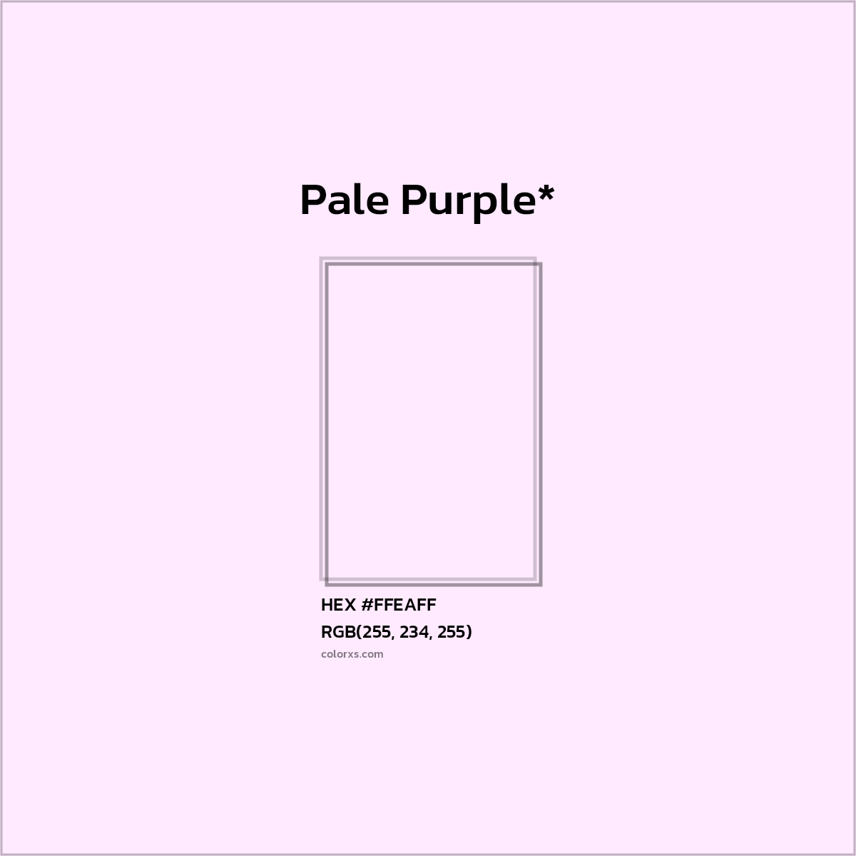 HEX #FFEAFF Color Name, Color Code, Palettes, Similar Paints, Images
