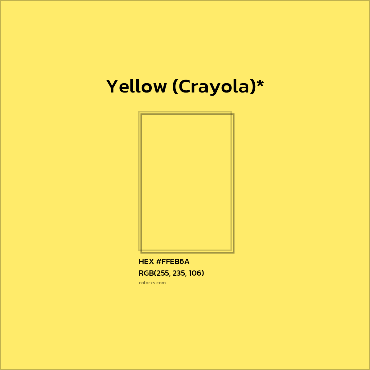HEX #FFEB6A Color Name, Color Code, Palettes, Similar Paints, Images