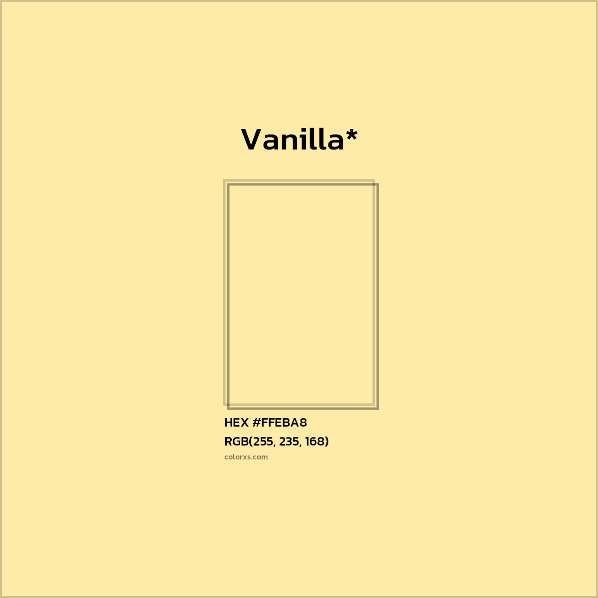 HEX #FFEBA8 Color Name, Color Code, Palettes, Similar Paints, Images