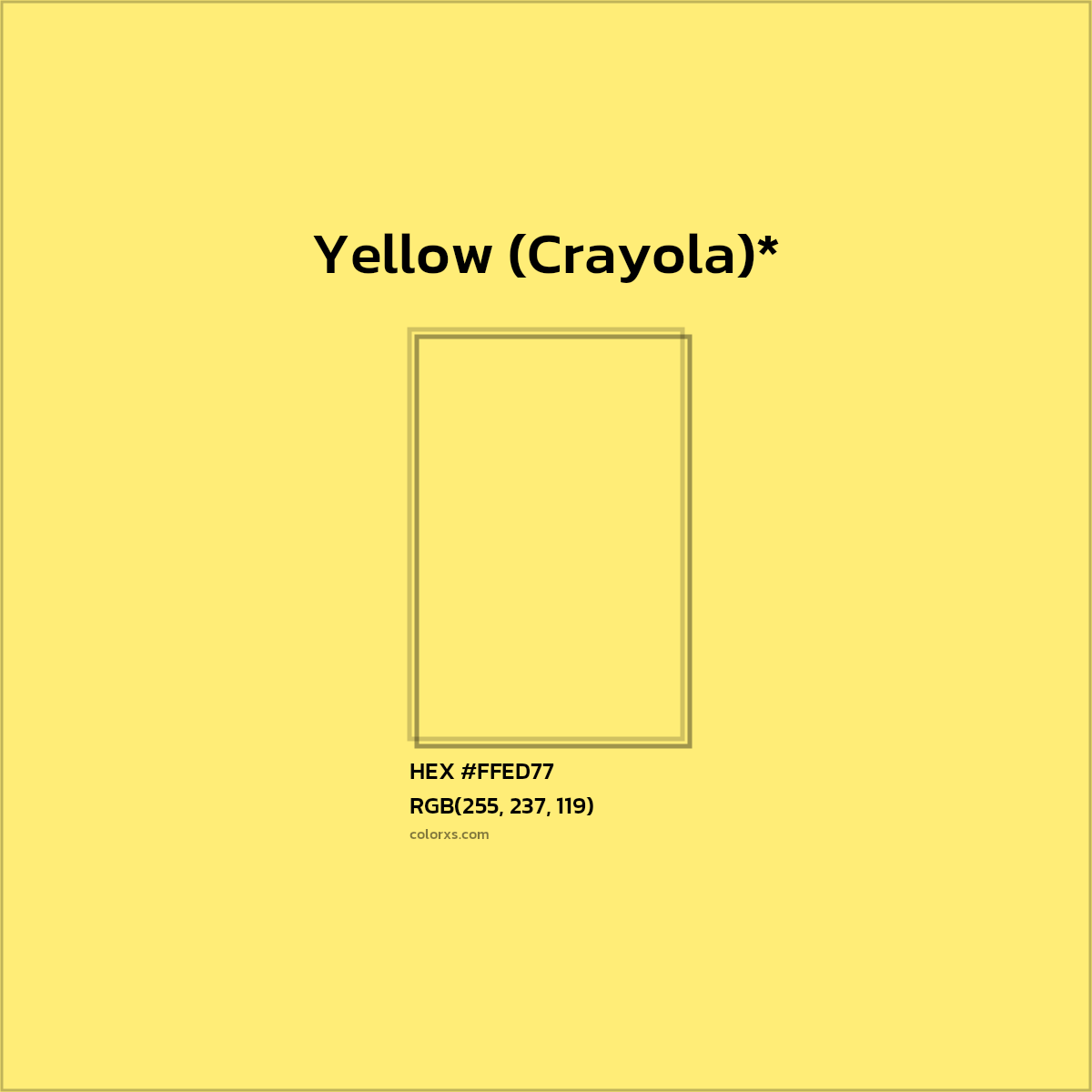 HEX #FFED77 Color Name, Color Code, Palettes, Similar Paints, Images
