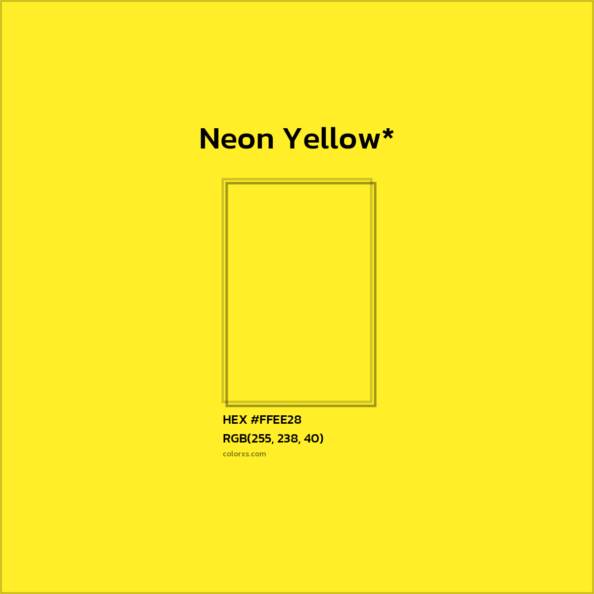 HEX #FFEE28 Color Name, Color Code, Palettes, Similar Paints, Images