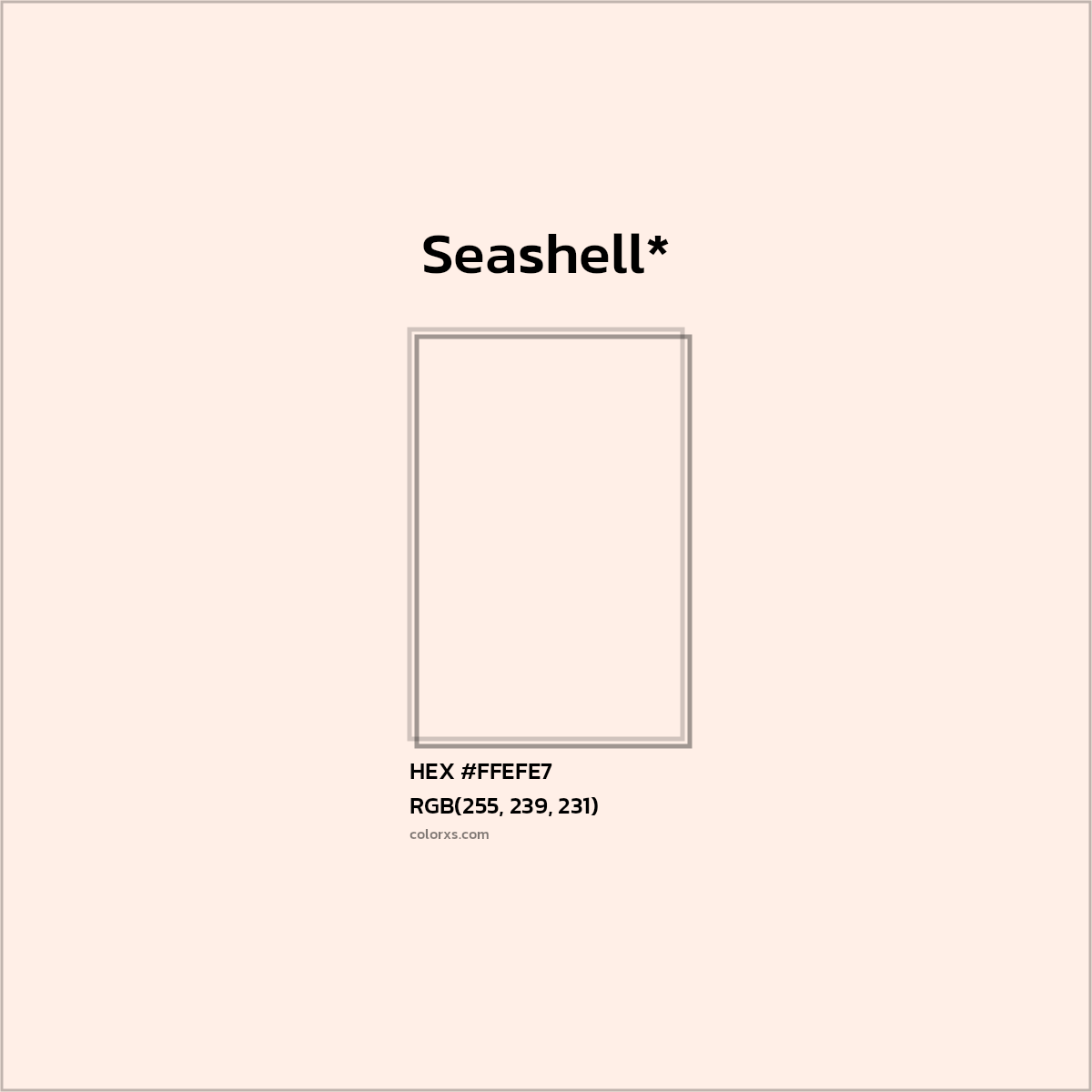 HEX #FFEFE7 Color Name, Color Code, Palettes, Similar Paints, Images
