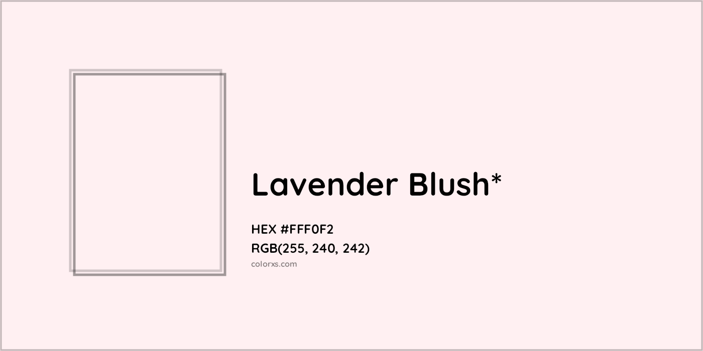 HEX #FFF0F2 Color Name, Color Code, Palettes, Similar Paints, Images