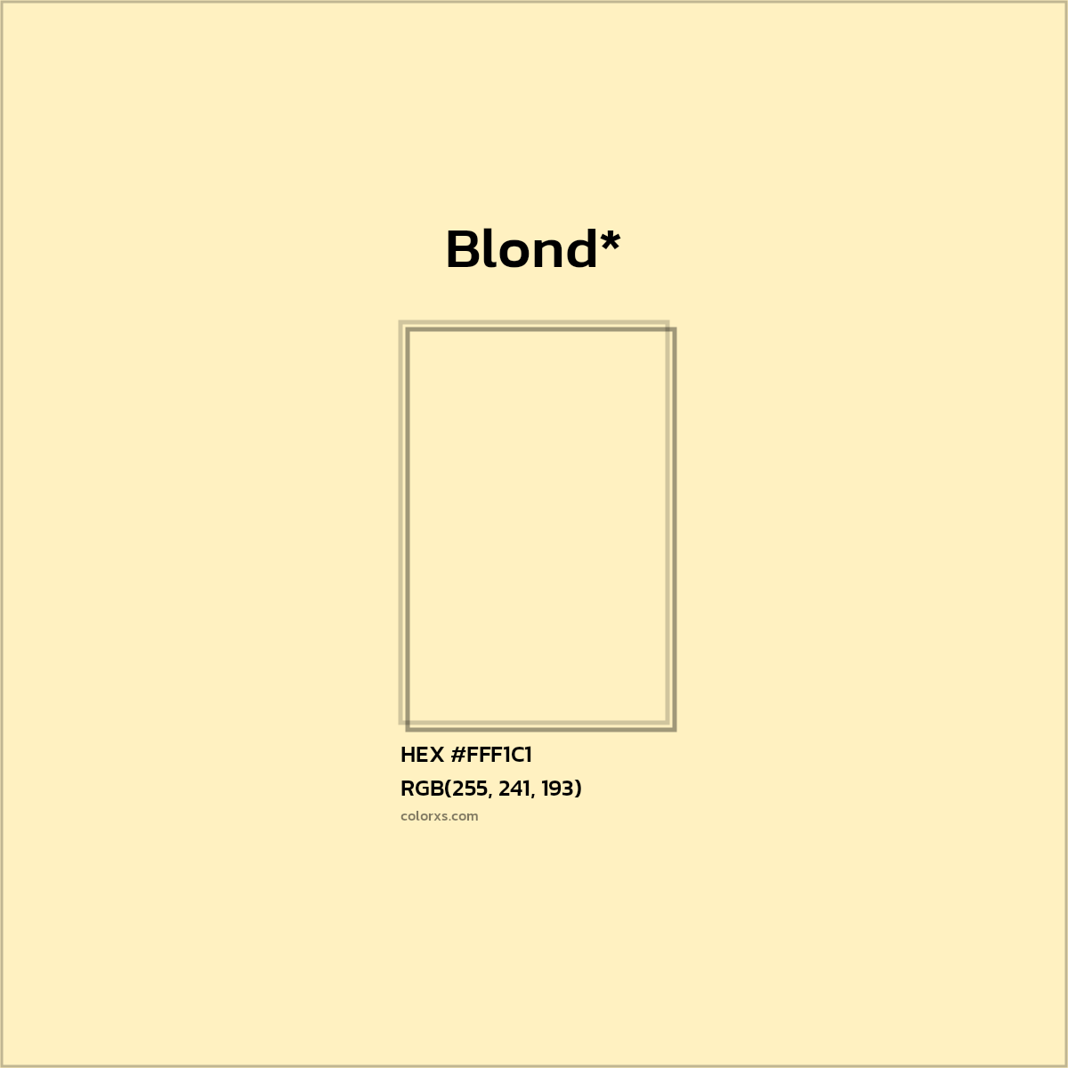 HEX #FFF1C1 Color Name, Color Code, Palettes, Similar Paints, Images