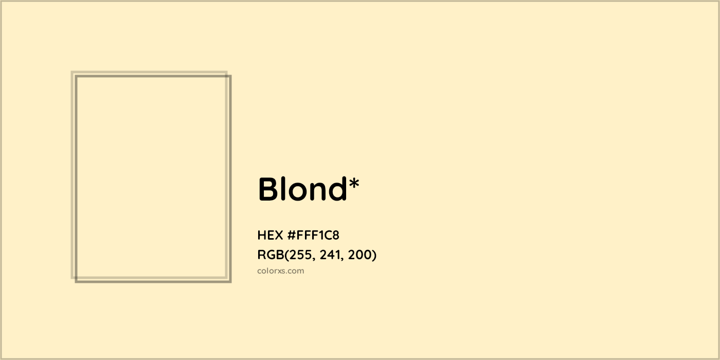 HEX #FFF1C8 Color Name, Color Code, Palettes, Similar Paints, Images