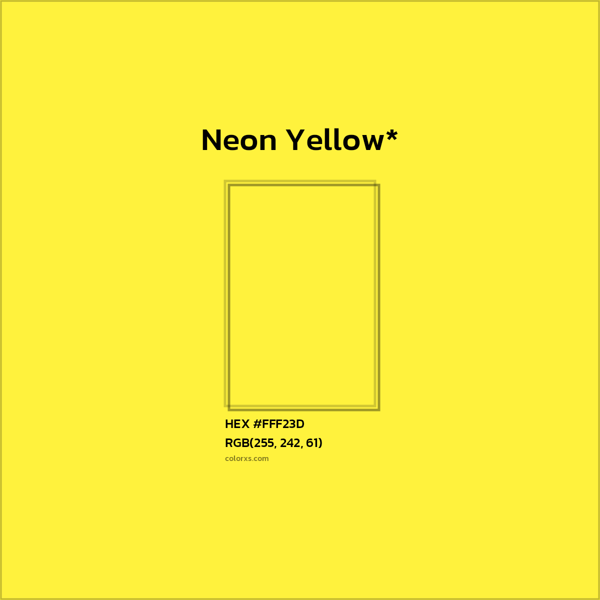 HEX #FFF23D Color Name, Color Code, Palettes, Similar Paints, Images
