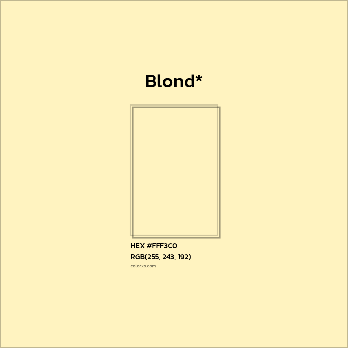 HEX #FFF3C0 Color Name, Color Code, Palettes, Similar Paints, Images