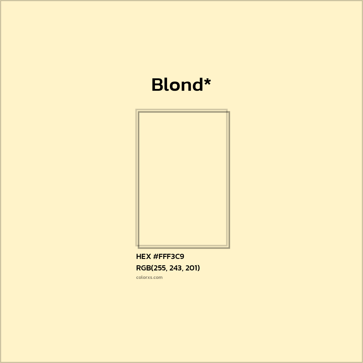 HEX #FFF3C9 Color Name, Color Code, Palettes, Similar Paints, Images