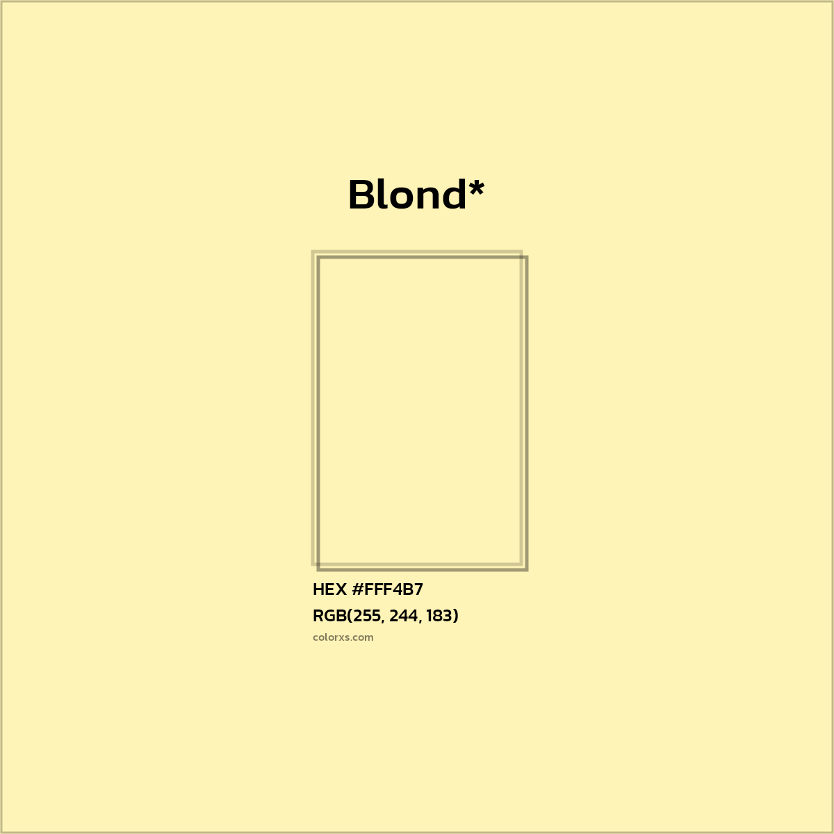 HEX #FFF4B7 Color Name, Color Code, Palettes, Similar Paints, Images
