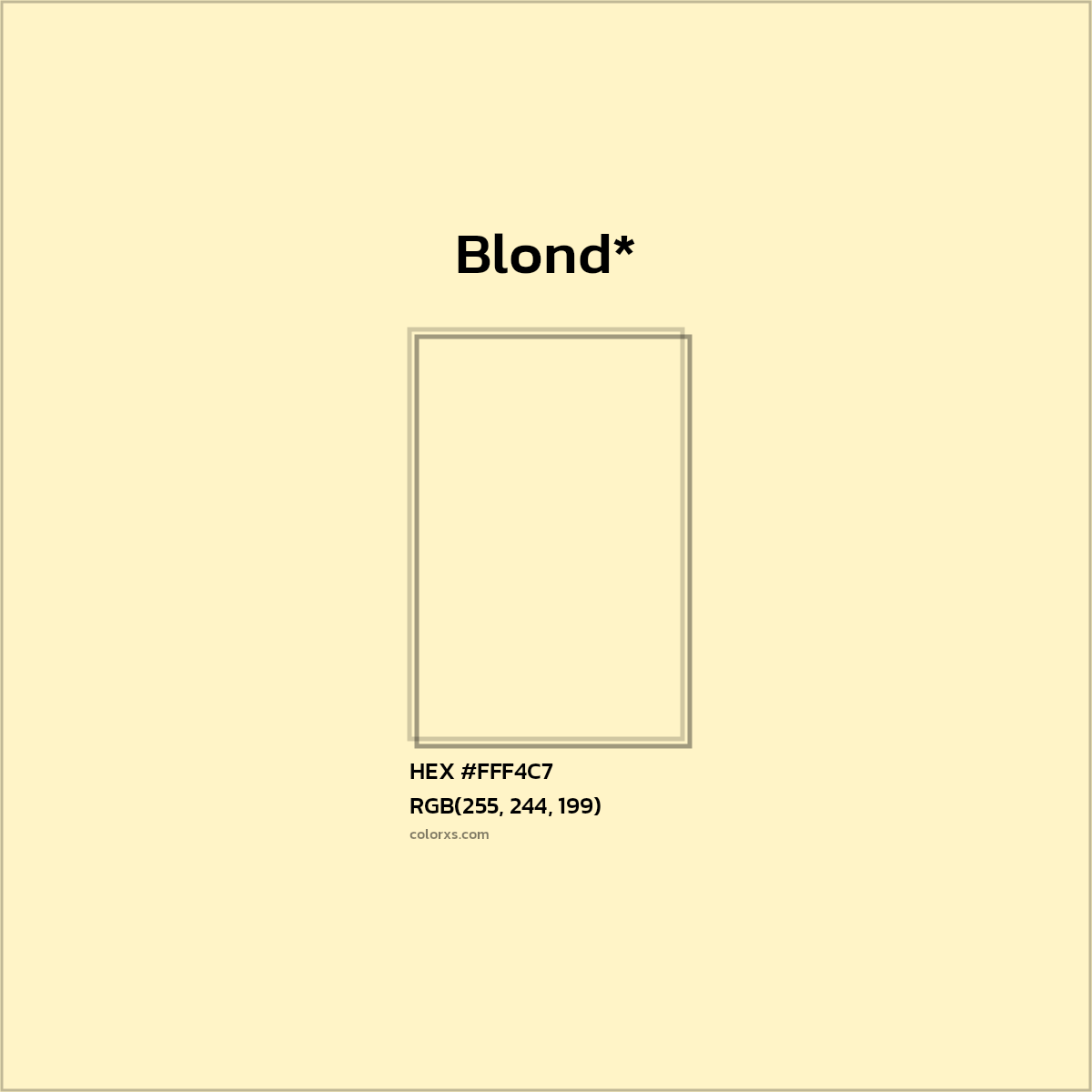 HEX #FFF4C7 Color Name, Color Code, Palettes, Similar Paints, Images