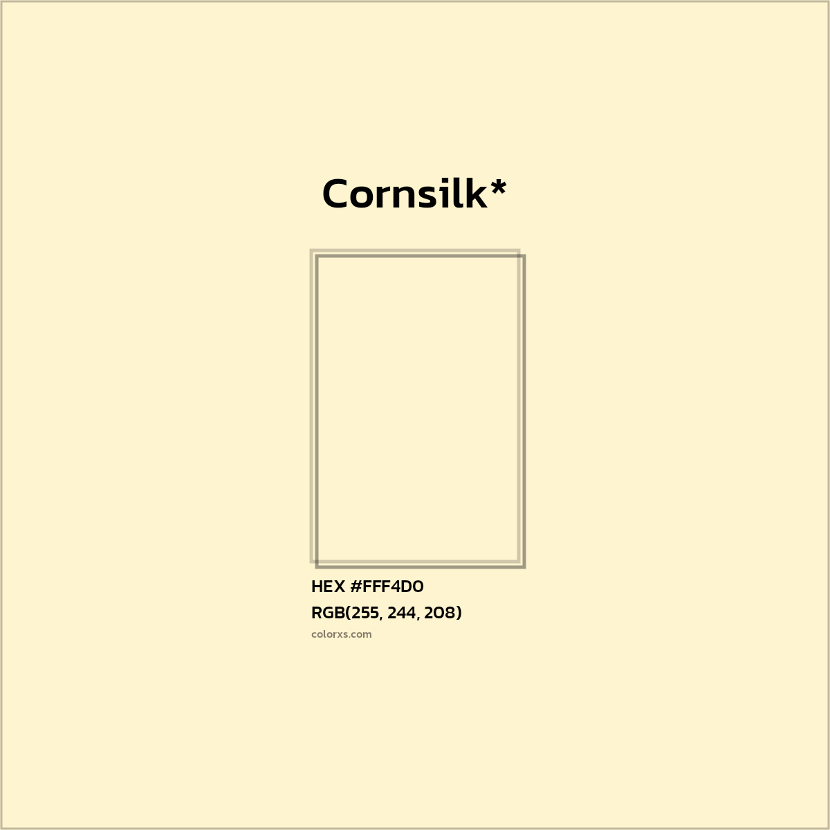HEX #FFF4D0 Color Name, Color Code, Palettes, Similar Paints, Images