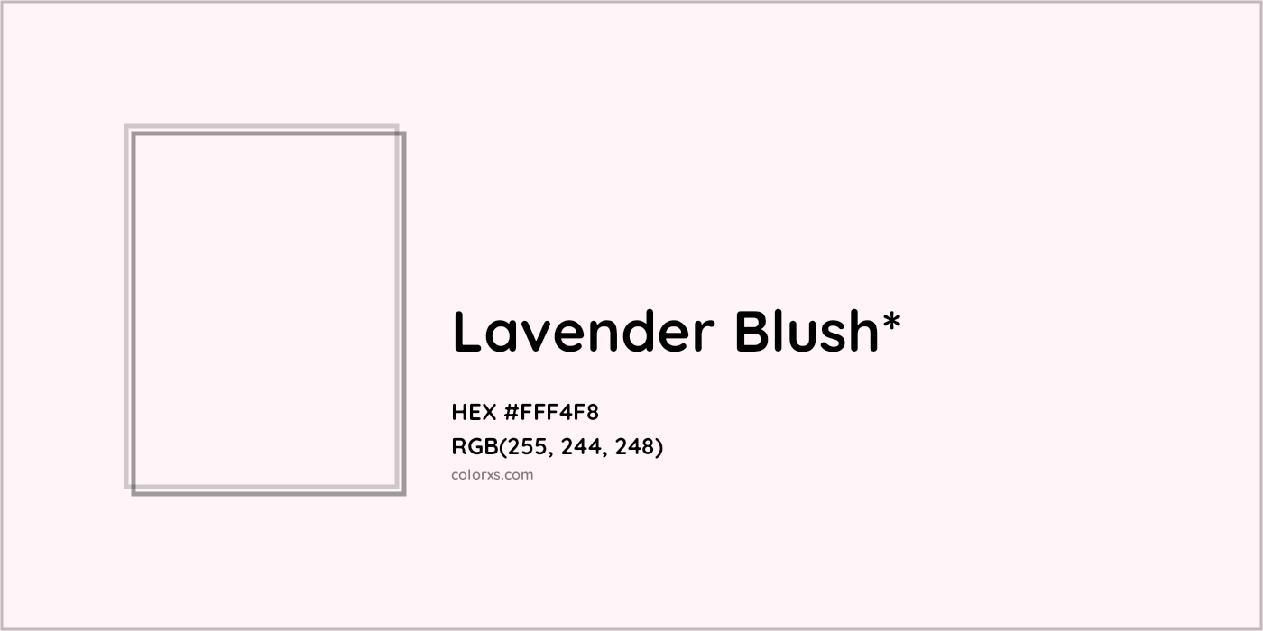HEX #FFF4F8 Color Name, Color Code, Palettes, Similar Paints, Images