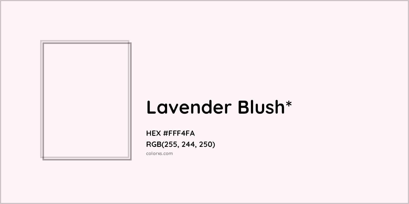 HEX #FFF4FA Color Name, Color Code, Palettes, Similar Paints, Images