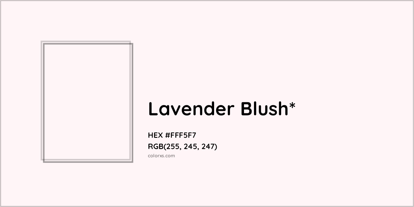 HEX #FFF5F7 Color Name, Color Code, Palettes, Similar Paints, Images