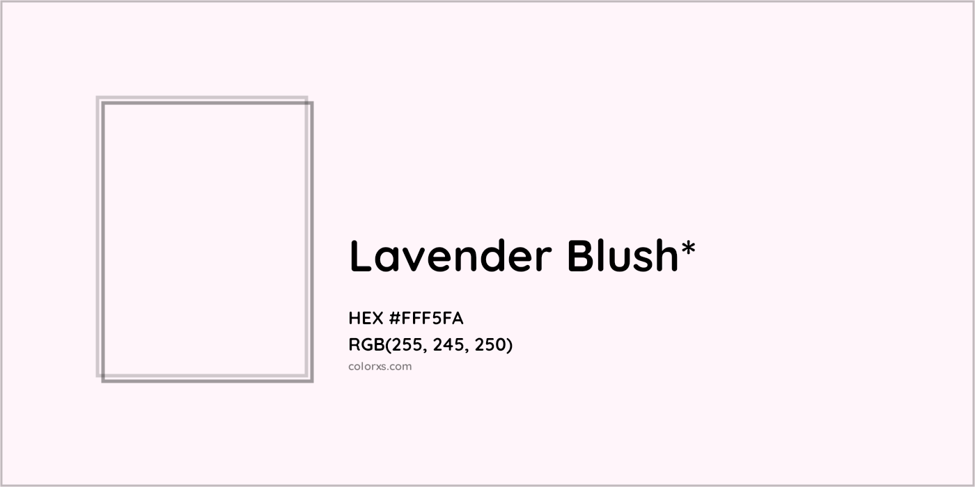 HEX #FFF5FA Color Name, Color Code, Palettes, Similar Paints, Images