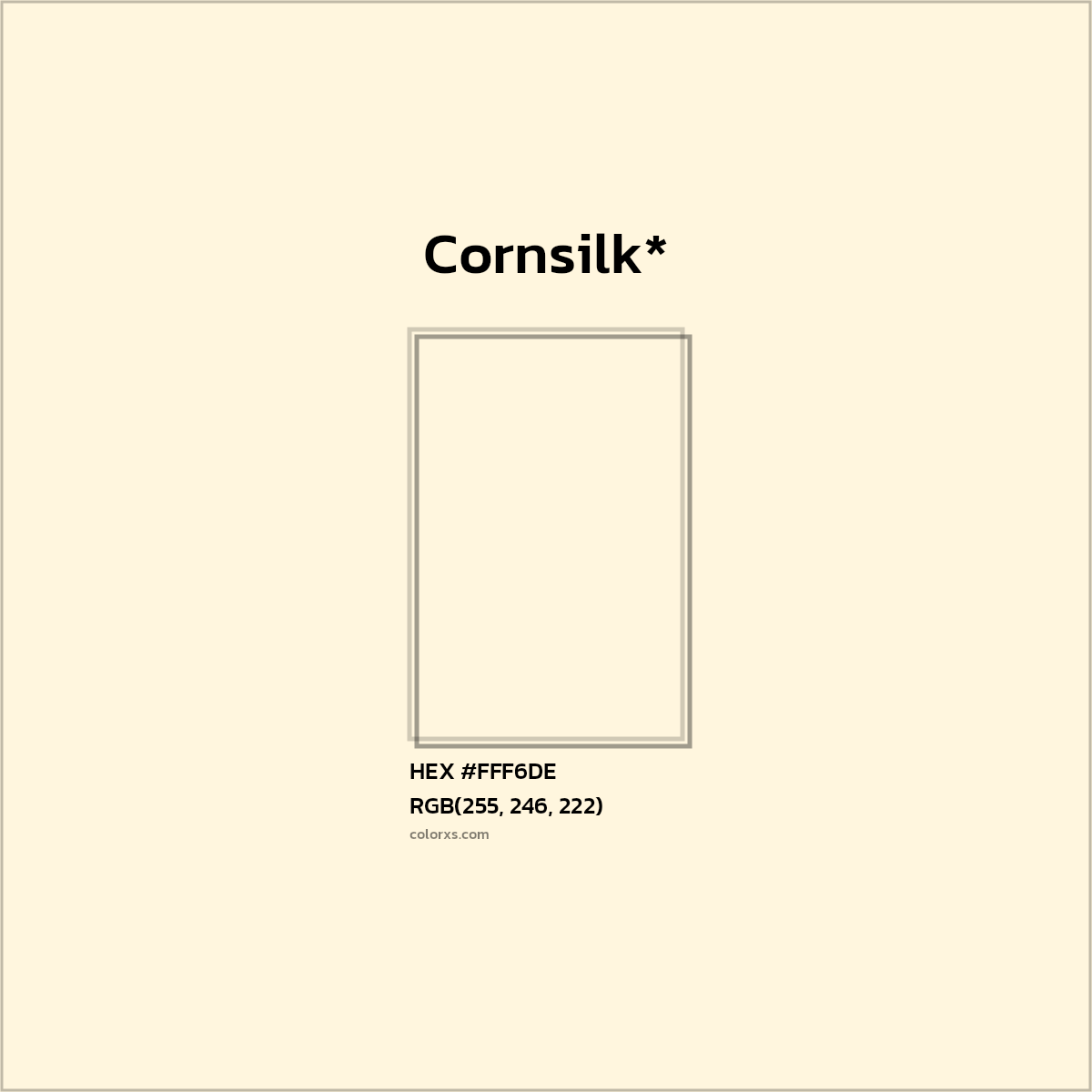 HEX #FFF6DE Color Name, Color Code, Palettes, Similar Paints, Images