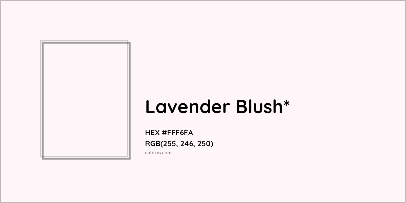 HEX #FFF6FA Color Name, Color Code, Palettes, Similar Paints, Images