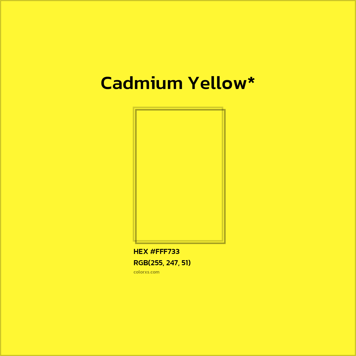 HEX #FFF733 Color Name, Color Code, Palettes, Similar Paints, Images