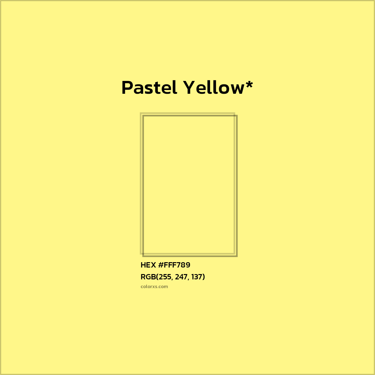 HEX #FFF789 Color Name, Color Code, Palettes, Similar Paints, Images