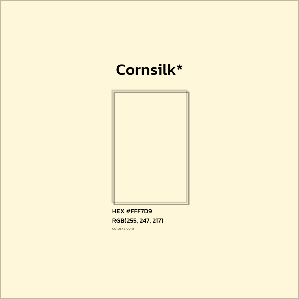 HEX #FFF7D9 Color Name, Color Code, Palettes, Similar Paints, Images