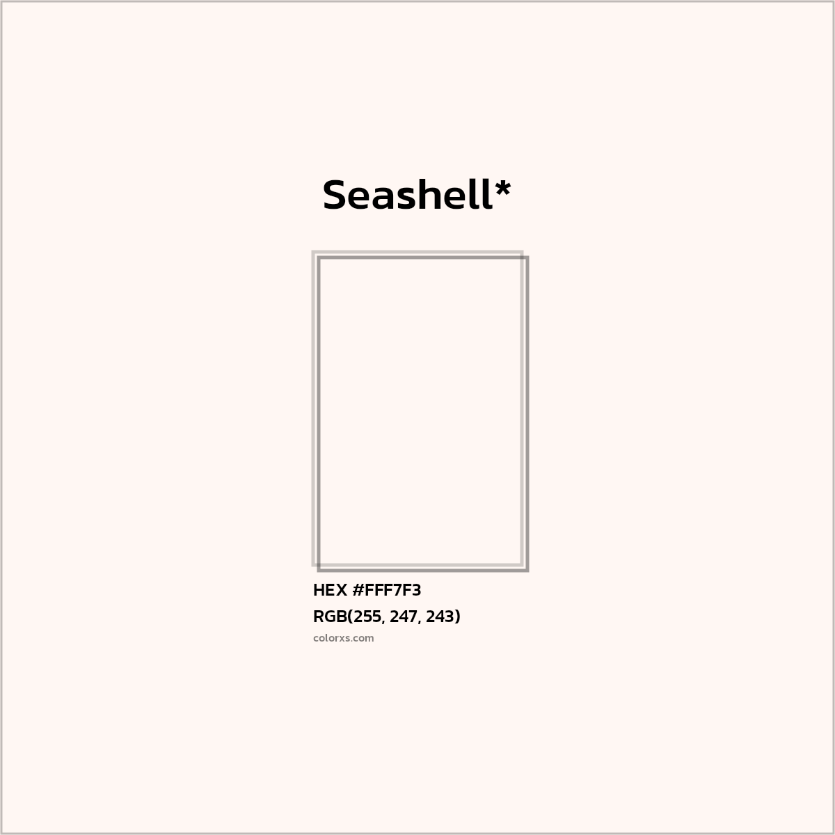 HEX #FFF7F3 Color Name, Color Code, Palettes, Similar Paints, Images