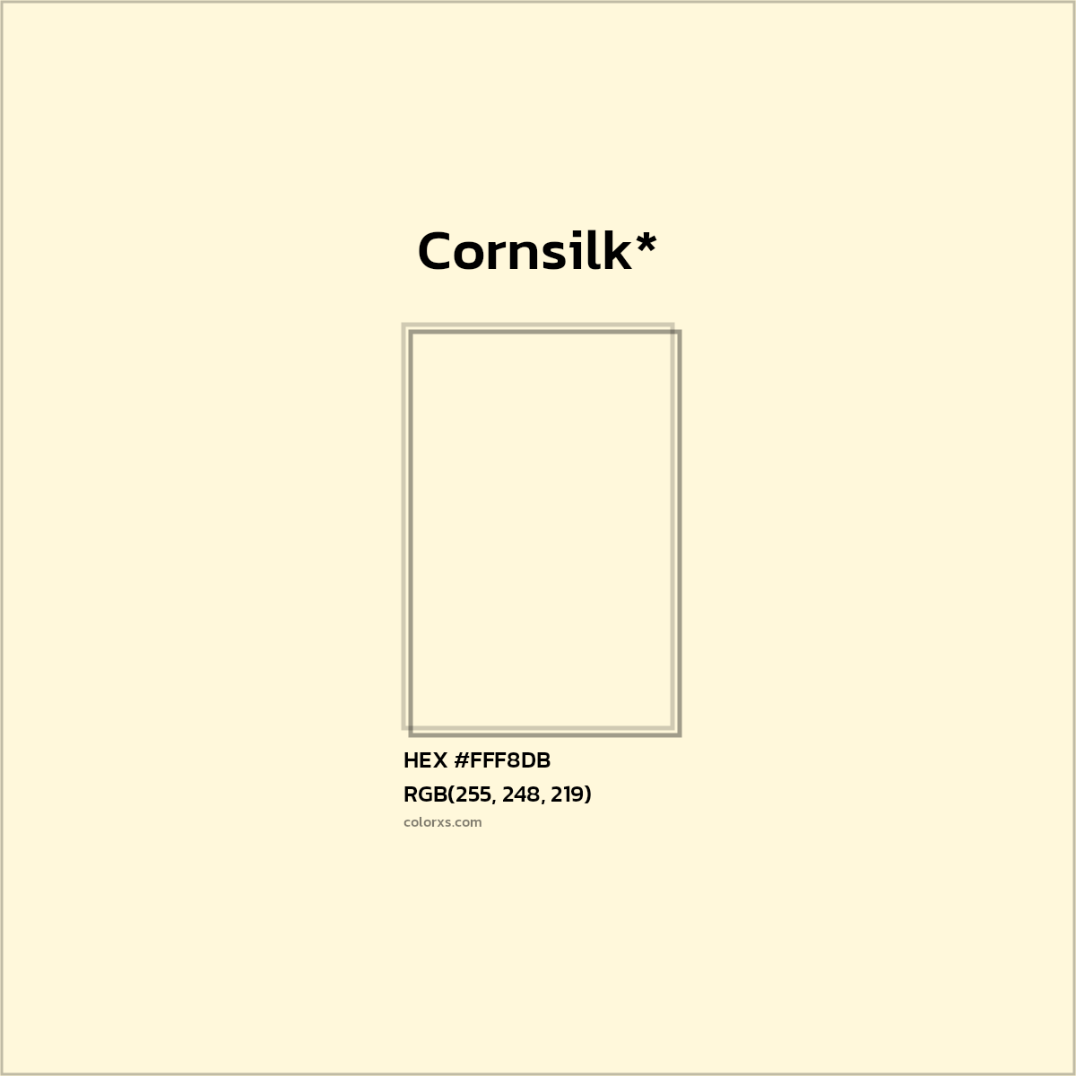 HEX #FFF8DB Color Name, Color Code, Palettes, Similar Paints, Images