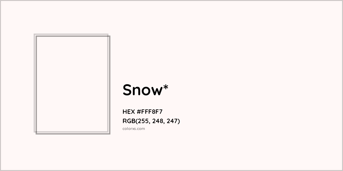 HEX #FFF8F7 Color Name, Color Code, Palettes, Similar Paints, Images