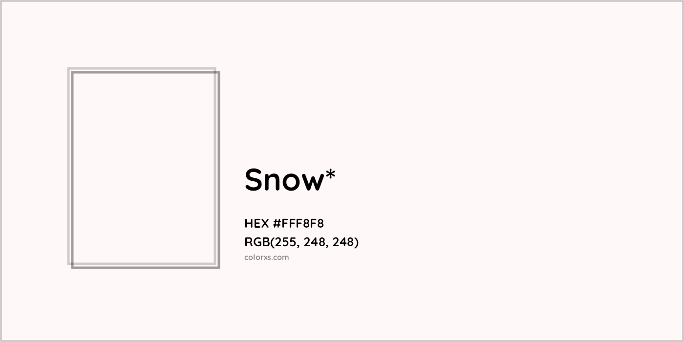 HEX #FFF8F8 Color Name, Color Code, Palettes, Similar Paints, Images