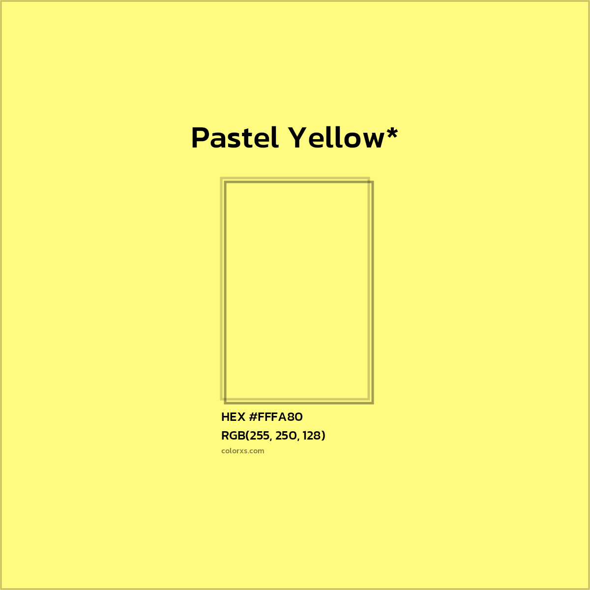 HEX #FFFA80 Color Name, Color Code, Palettes, Similar Paints, Images