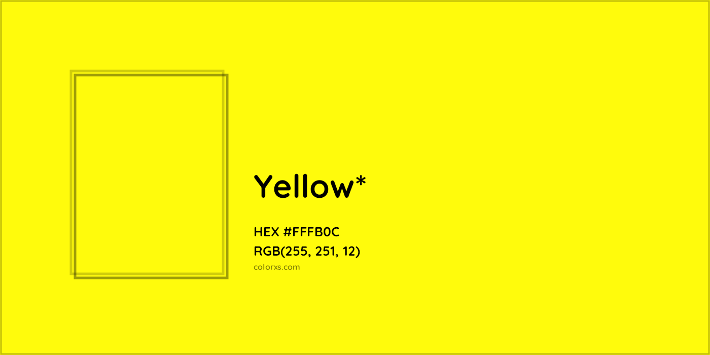 HEX #FFFB0C Color Name, Color Code, Palettes, Similar Paints, Images