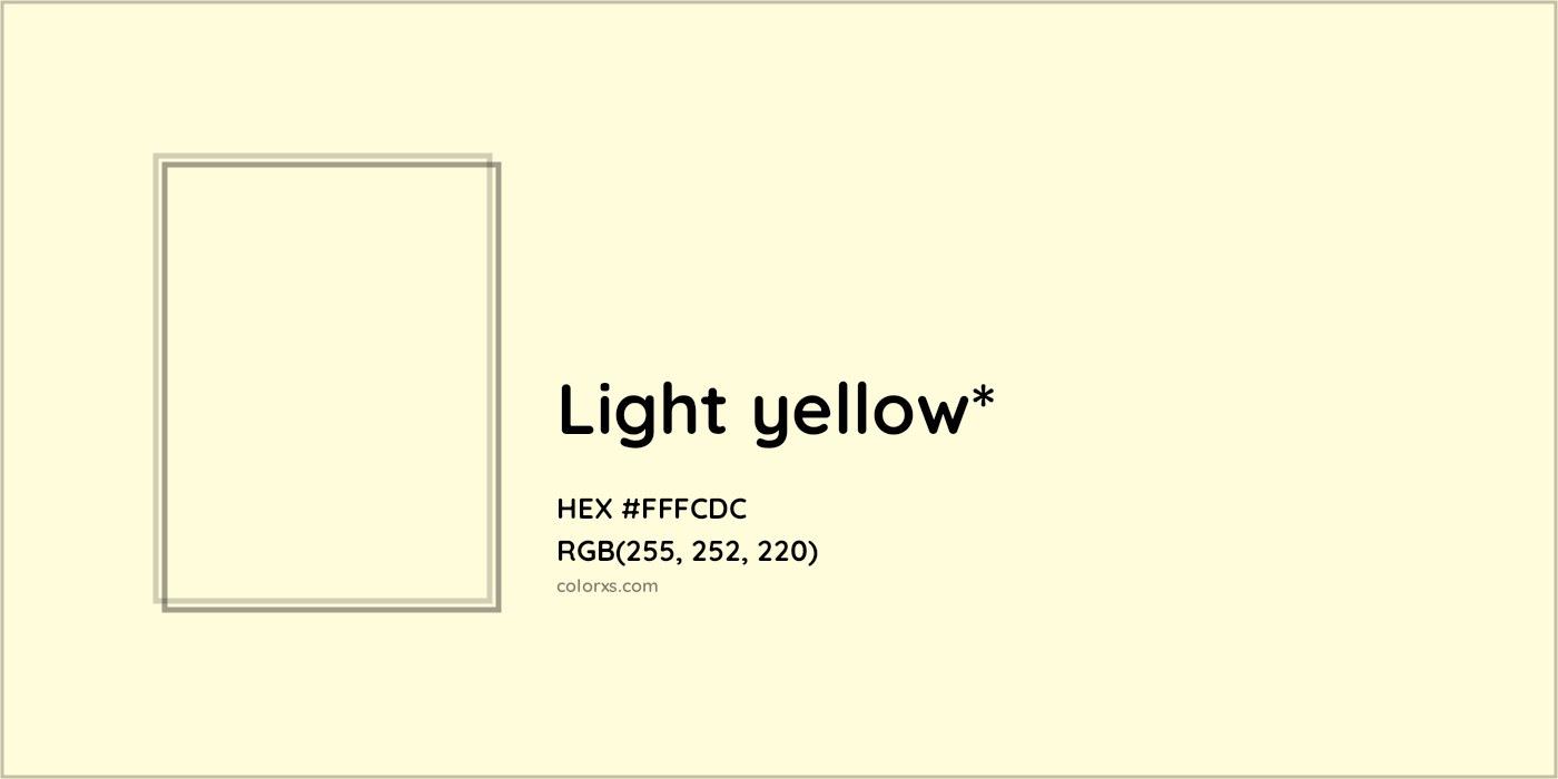 HEX #FFFCDC Color Name, Color Code, Palettes, Similar Paints, Images