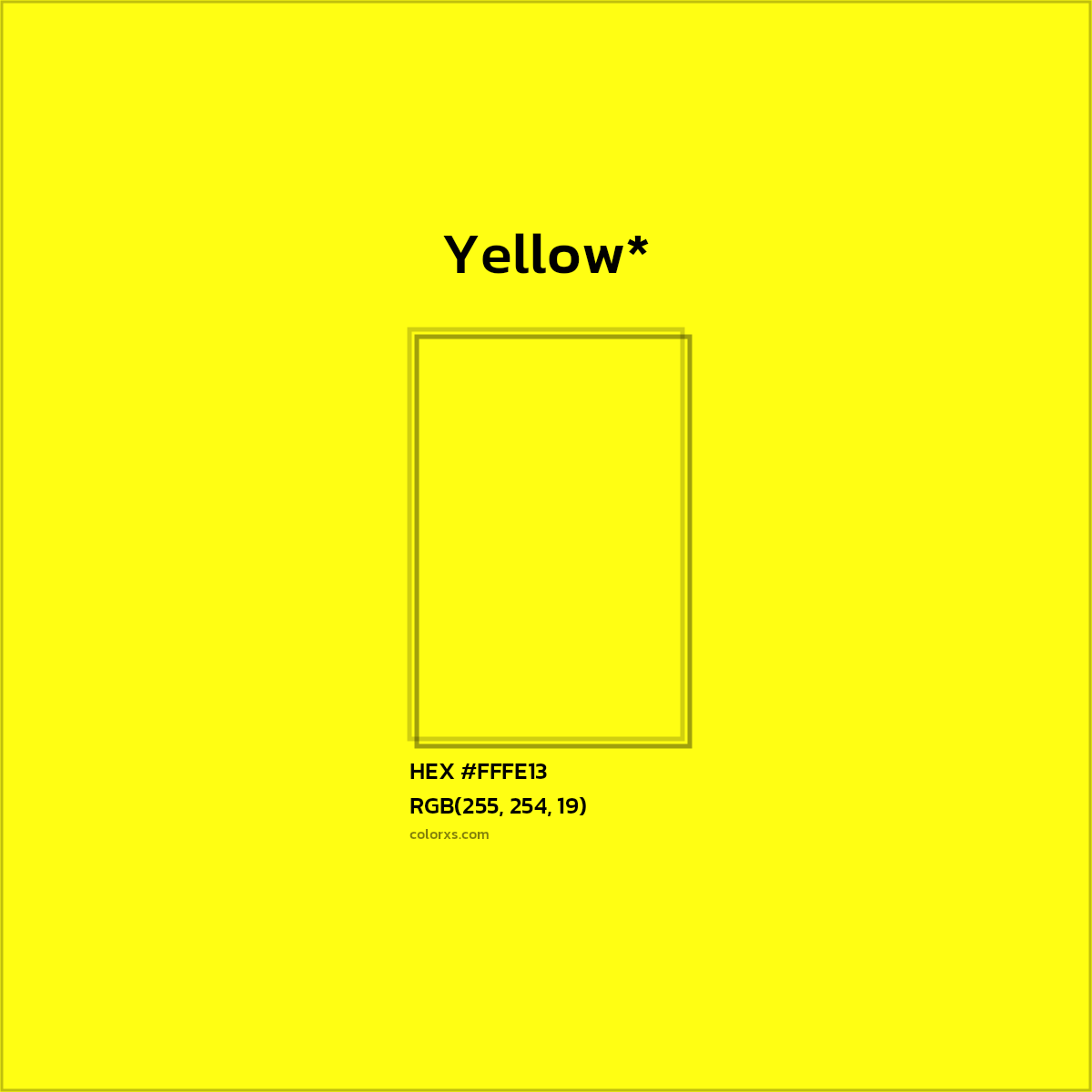 HEX #FFFE13 Color Name, Color Code, Palettes, Similar Paints, Images