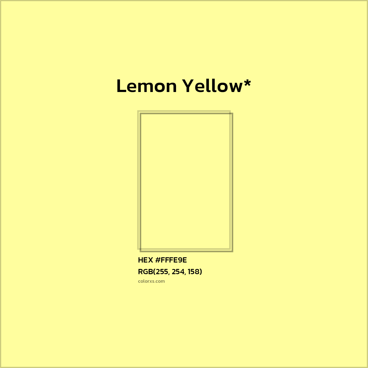 HEX #FFFE9E Color Name, Color Code, Palettes, Similar Paints, Images