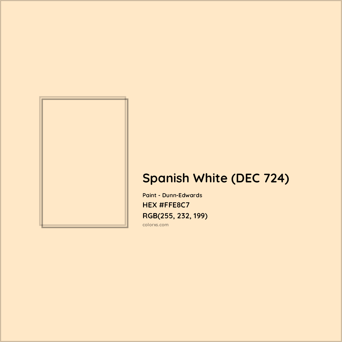 HEX #FFE8C7 Spanish White (DEC 724) Paint Dunn-Edwards - Color Code