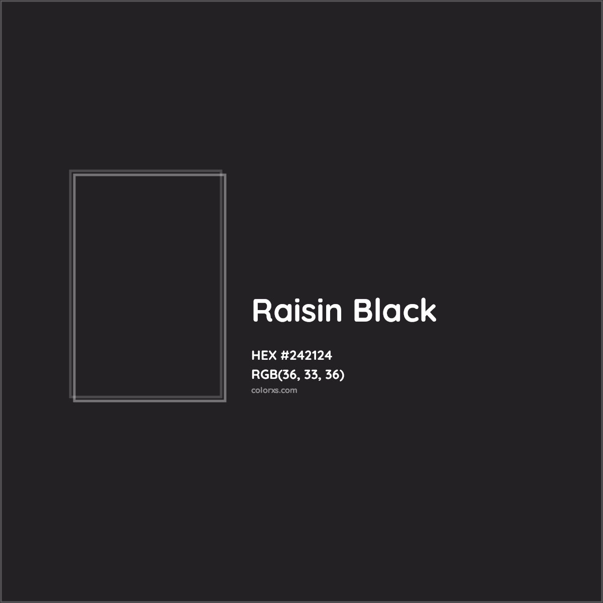 HEX #242124 Raisin Black Color - Color Code