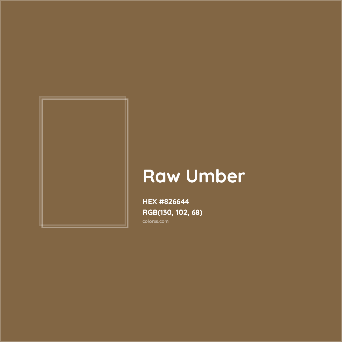 HEX #826644 Raw Umber Color - Color Code